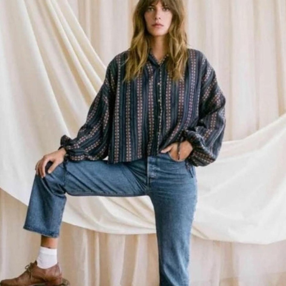 Christy Dawn Embroidered Stripe Blouse